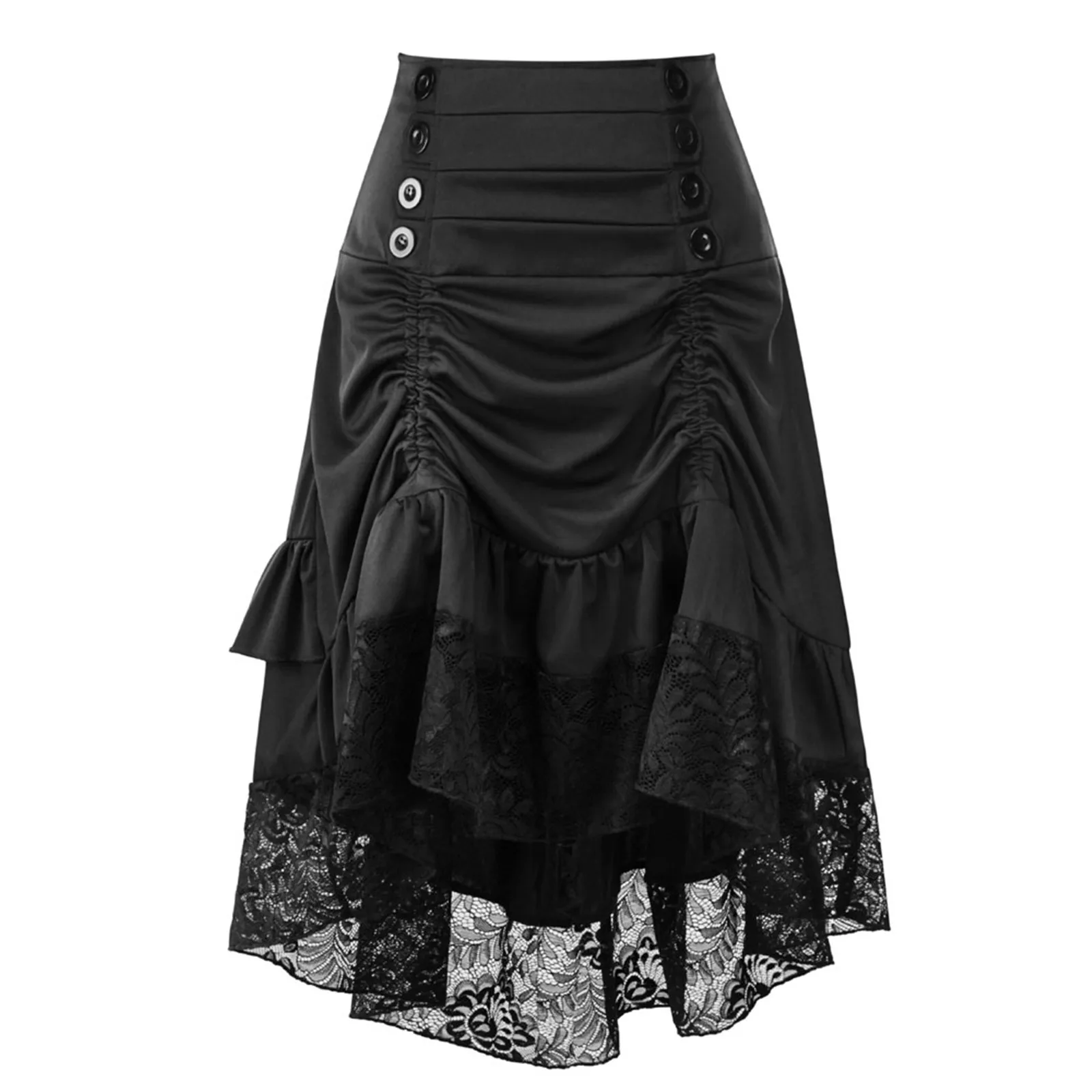 

Party Women's Lace Patchwork Gothic Skirt Dress Drawstring Halloween Skirts Mini Skirt For Womens