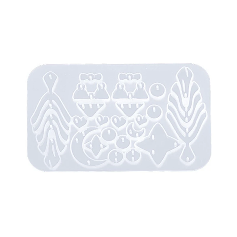 

634C DIY Crystal Epoxy Earrings Mould Full Page Dangle Earrings Pendant Silicone Mold