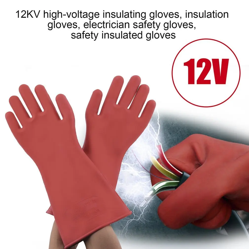 

1 Pair 40cm Safety Gloves Anti-electricity Protect Professional 12kv High Voltage Electrical Insulating Glove Rubber Electrician