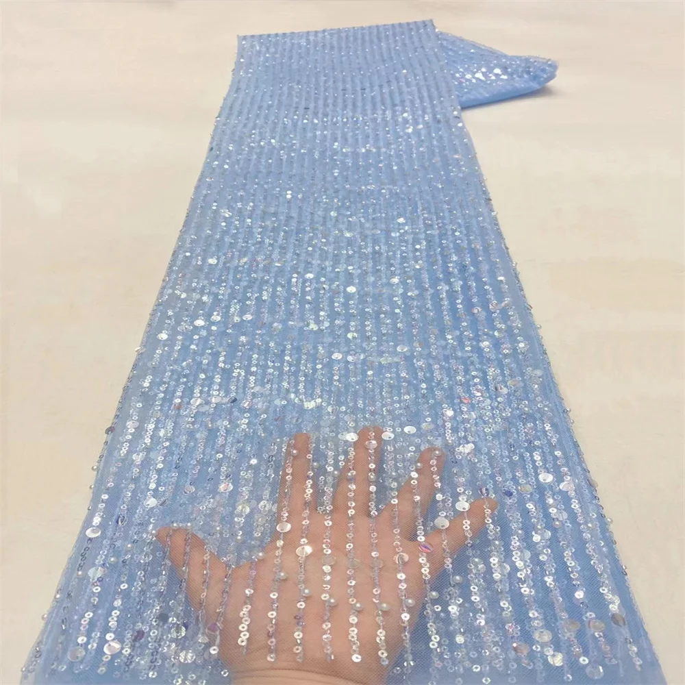 

SJ кружевная африканская кружевная ткань с блестками 2022 Высококачественная кружевная нигерийская кружевная ткань с вышивкой для свадебного шитья