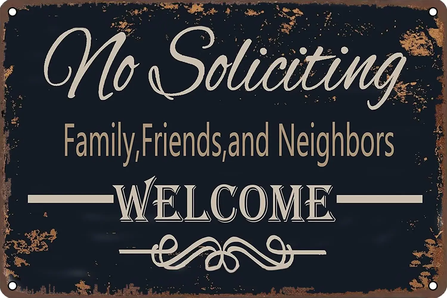 Забавный декор No Solctng Sgn Fmly Frends nd Neghbors Welcome Vntge Metl в стиле ретро для дома Grden Mn Cve Brs