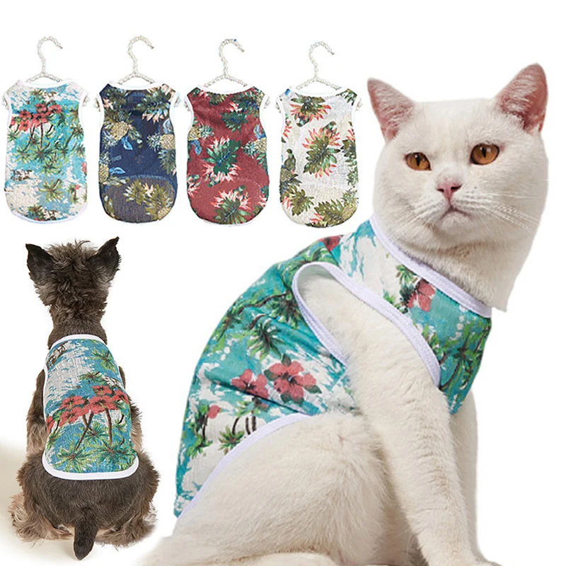 

Puppy Vest Pet Accessories Pet Vest Dog Clothes Dogs Coat Dogs Clothing Breathable Thin Printing Hawaii Summer Classic Universal