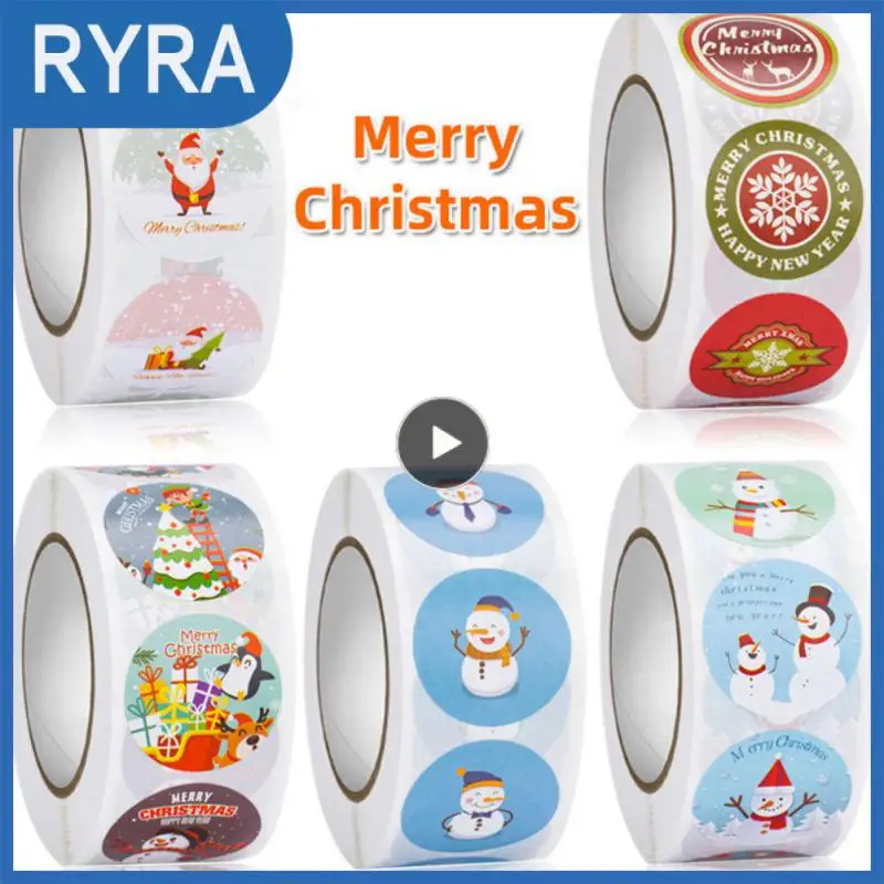 

Merry Christmas Sticker DIY Baking Cake Cookies Packaging Sealing Stickers Scrapbook Decorative Xmas Gift Box Label Tags