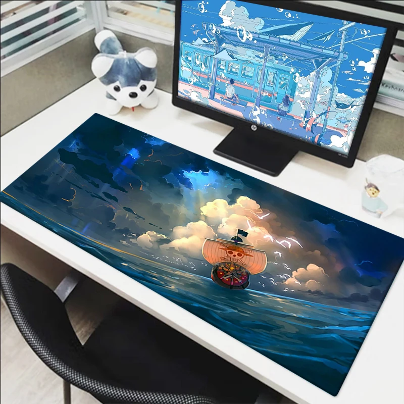 One Piece Mouse Pad Gaming Keyboard Mats Mousepad Rubber Mat Cartoon Desk Protector Gamer Pc Accessories Deskmat Mouse Pads Xxl