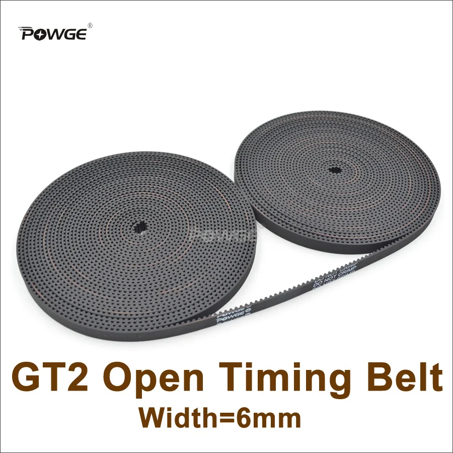 

POWGE 2M 2MGT 2GT Ширина ремня ГРМ = 6/10 мм GT2 Резиновый открытый синхронный ремень Малый люфш Линейный 3D-принтер 10 метров