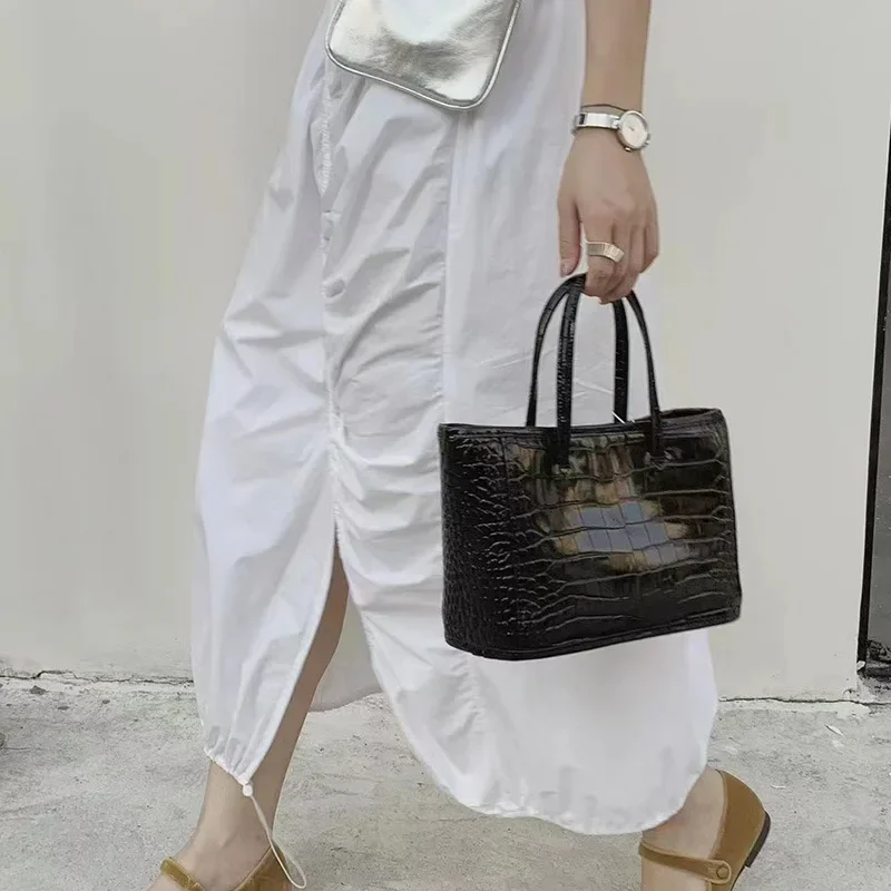 Корейский стиль нишевая брендовая сумка-тоут премиум-класса с крокодиловым