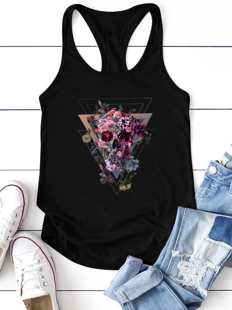 

Butterfly Skull Print Funny Womens Tank Tops New Summer Loose Tank Tops Sleeveless Femme Tees Shirt Ropa Mujer Verano 2022