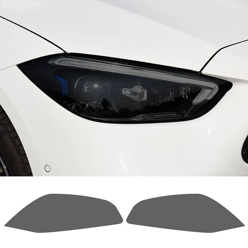 2 Pcs Car Headlight Protective Film Front Light Transparent Smoked Black TPU Sticker For Mercedes Benz C Class 2022 W206 S206 2 Pcs Car Headlight Protective Film Front Light Transparent Smoked Black TPU Sticker For Mercedes Benz C Class 2022 W206 S206