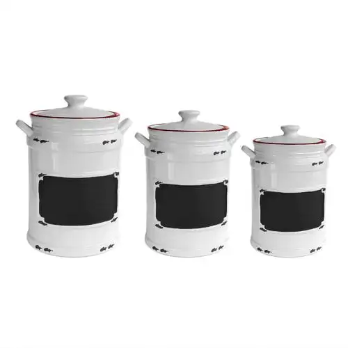 

2023 Black 3-Piece Canister Set, 64 oz/8.75"H, 42 oz/6.7"H Storage Organizer free shipping