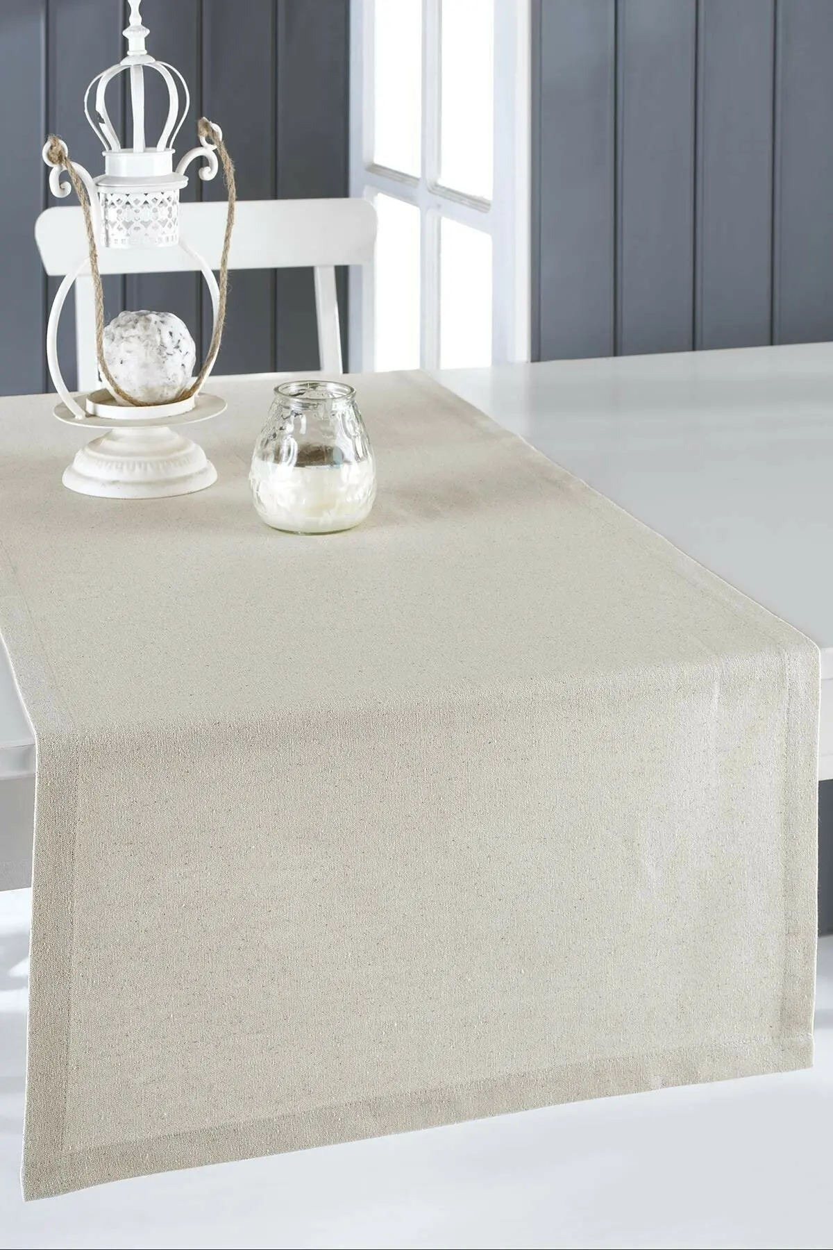 

Zeren Home Authentic Cream Color Rectangle Cotton Runner 50cm x 150cm