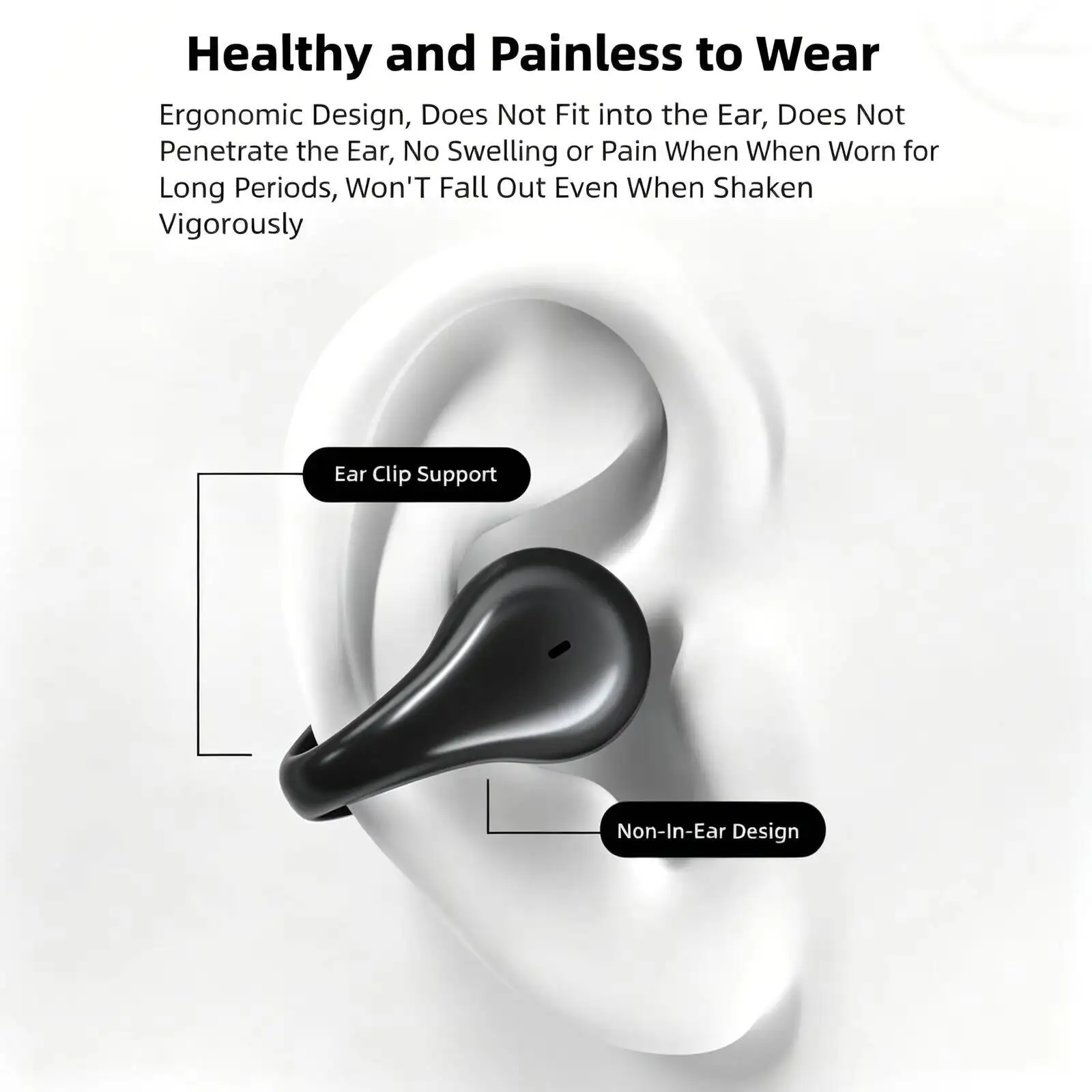 Фото Магнитные Bluetooth-наушники-клипсы с зарядным кейсом 2-в-1: HIFI-стереозвук, экстренная зарядка телефона, спортивные наушники №5