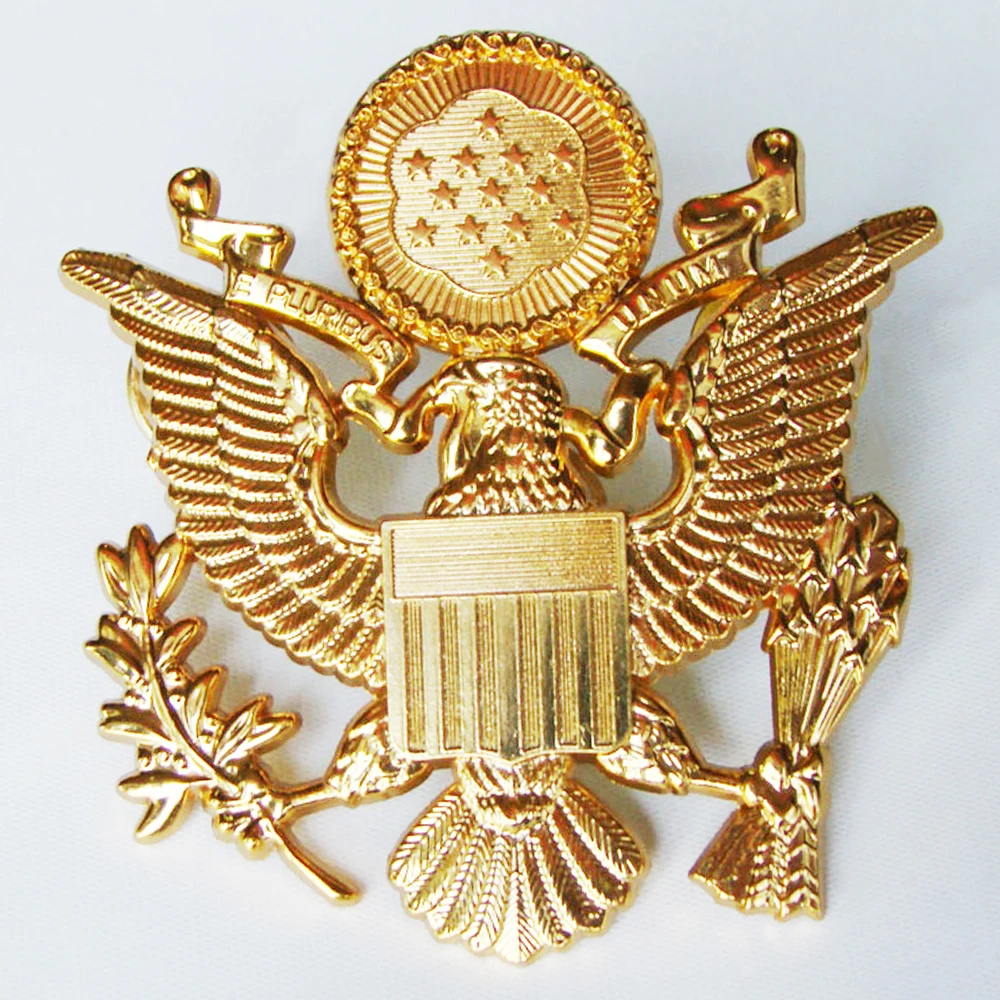 Фото ЗНАК АРМИИ США ВТОРОЙ МИРОВОЙ ВОЙНЫ ОФИЦЕР ВОЗДУХА ОРЕЛ КРЫЛЬЯ КЕПКА ЗНАКИ КОКАДА ЗОЛОТОЙ №2