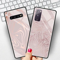 gold rose leaf phone case for samsung galaxy note 10 lite 20 9 s10 s9 s8 plus s22 s21 s20 fe ultra tempered glass cover fundas