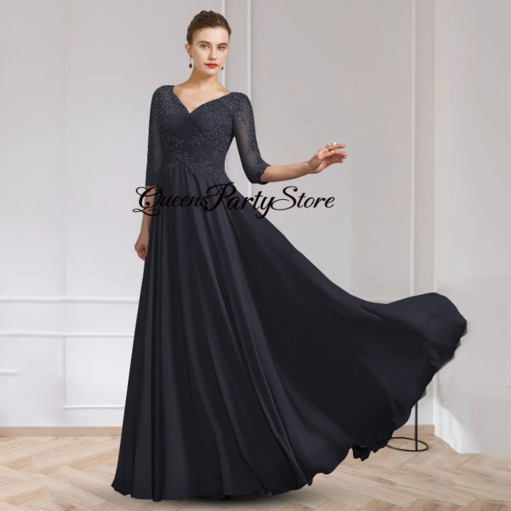 

Платье для матери невесты бордовое с коротким рукавом и V-образным вырезом, плиссированные шифоновые кружевные платья для свадебной вечеринки, женское платье для гостевой вечеринки