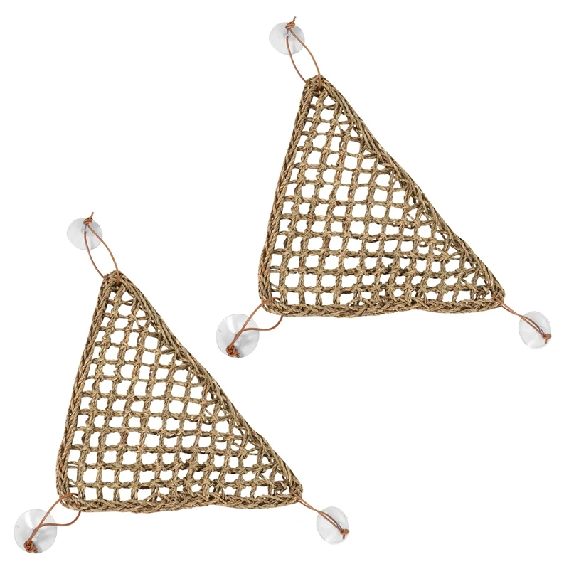 

2X Bearded Dragon Hammock Lizard Lounger,100% Natural Seagrass Fibers For Reptiles,Geckos,Iguanas,Hermit Crabs & Snakes