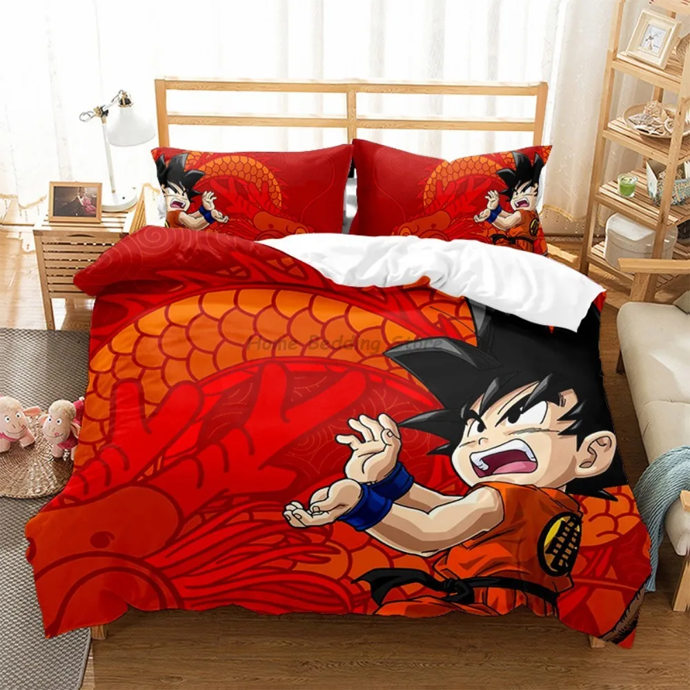 

Cartoon D-DRAGONS Anime BALL Duvet Cover Set 3D Printed Polyester Bed Linen Double Twin King Full Size Goku Bedding Set for Boys