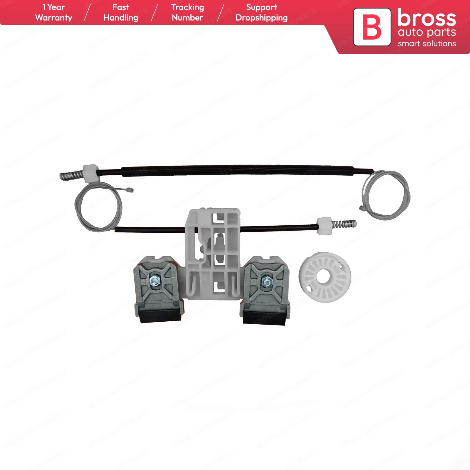 

Bross Auto Parts BWR5074 Electrical Power Window Regulator Repair Kit Front Left Driver Side for Skoda Fabia 5J MG 2008-2014