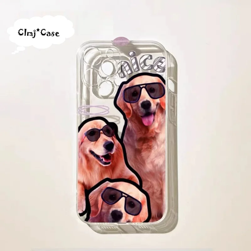 

Clmj Cute Cool Dog Phone Case For iPhone 13 11 Pro 12 Mini 14 Plus XR X XS Max 7 8 Se 2020 Soft Silicone Protective Cover INS