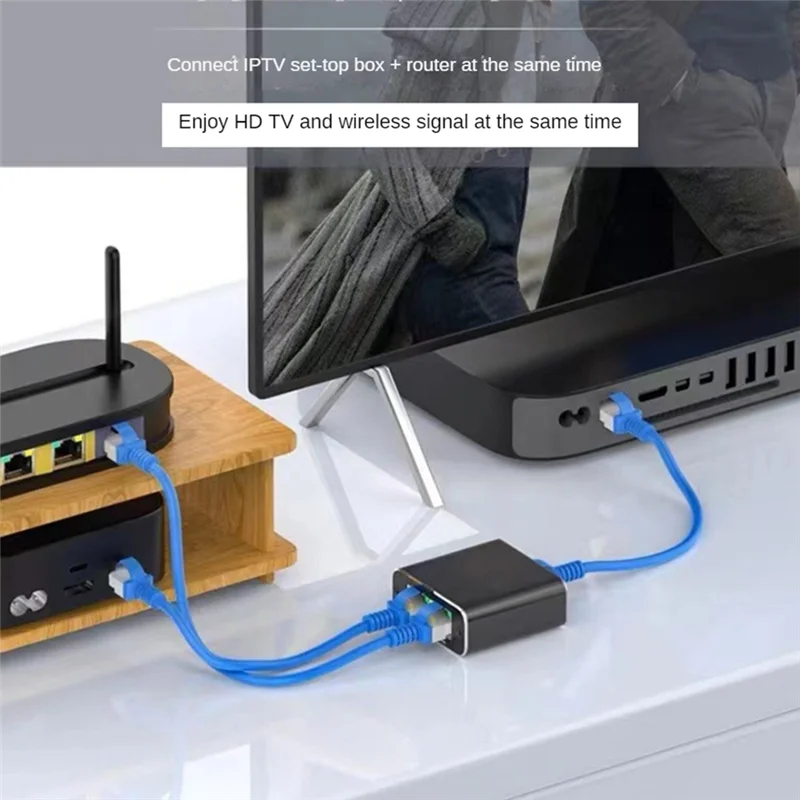 Разветвитель Ethernet гигабитный 1 в 2 1000 Мбит/с Cat5/6/7 Splitte