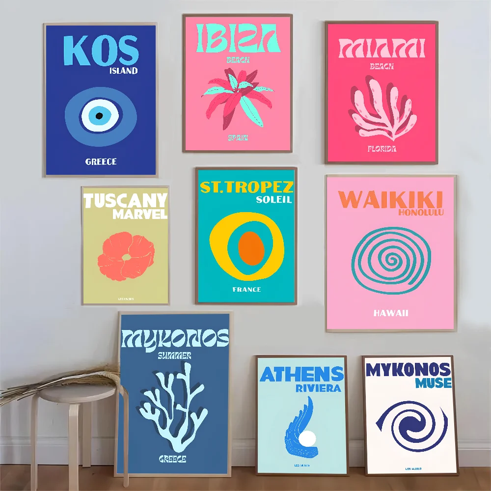 Современные живописные путешествия Миконо Пальма Майами настенное искусство