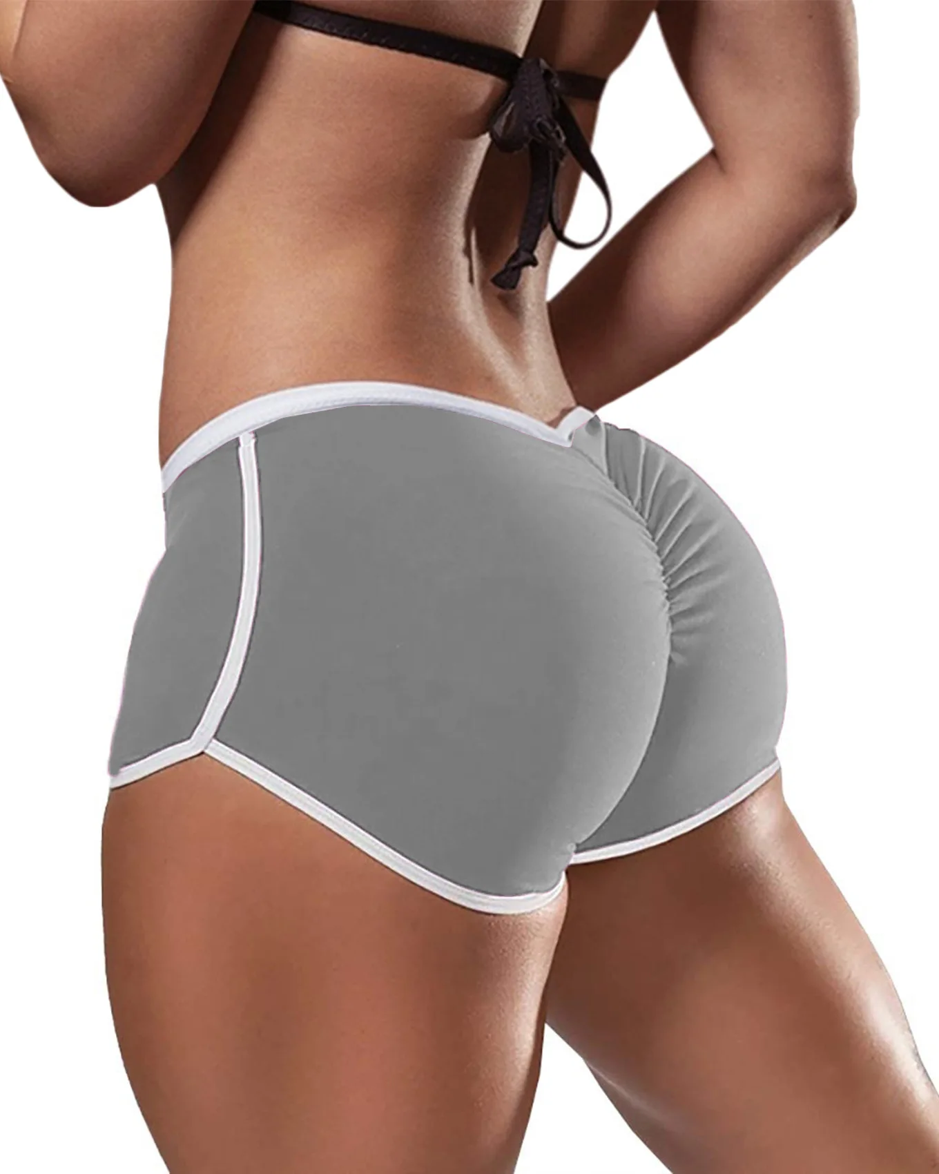 sexy low waist shorts women elastic slim solid scrunch butt yoga shorts push up booty gym athletic workout short pants leggings