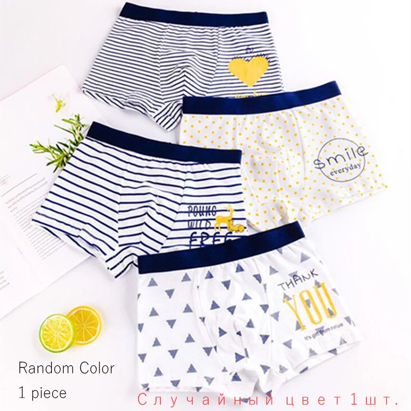 1 Piece Pure Cotton Boys Boxer Underpants Cozy Boy Panties Big Childrens Shorts Children's Underwear Mid Small Children Panty