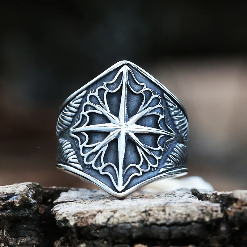 

Fashion Hexagram Star of David Stainless Steel Mens Rings Punk Hip Hop for Male Boy Biker Jewelry Creativity Gift Wholesale