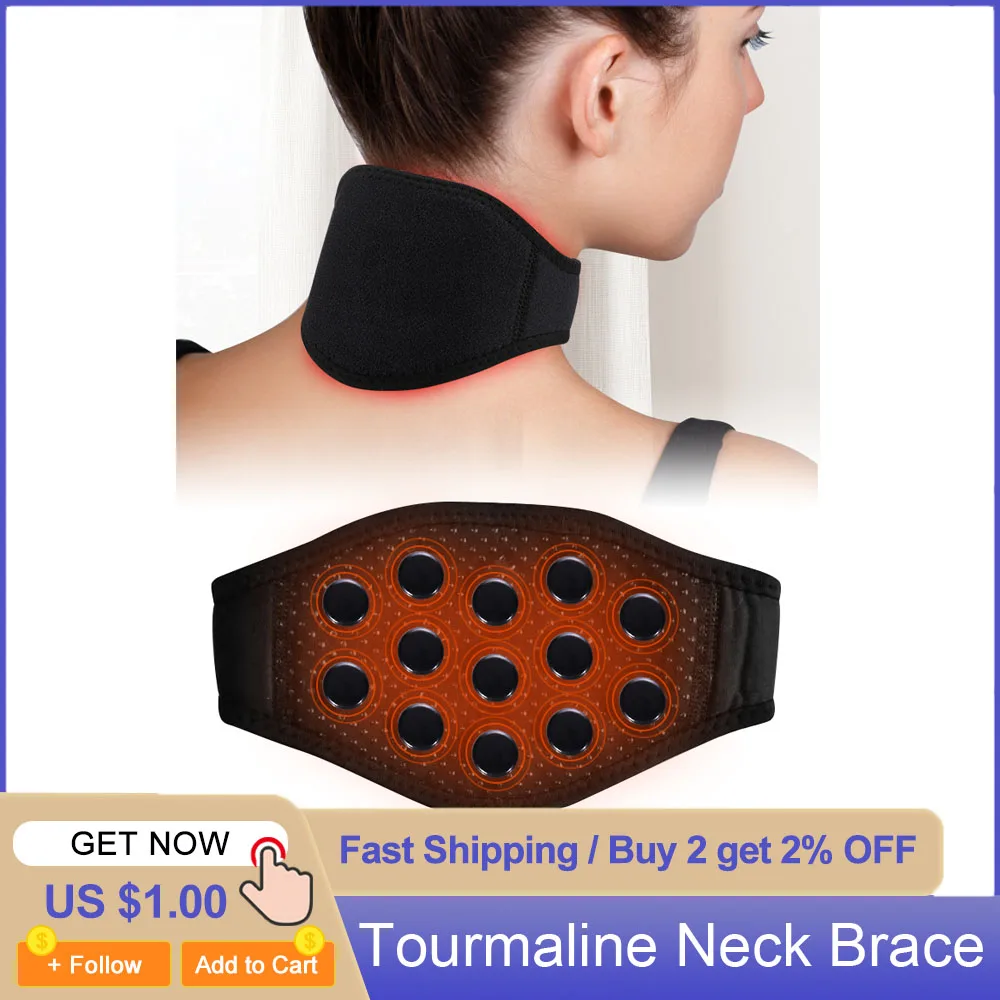 Новейшая Магнитная терапия бандаж для шеи из турмалина неопрена поддержка