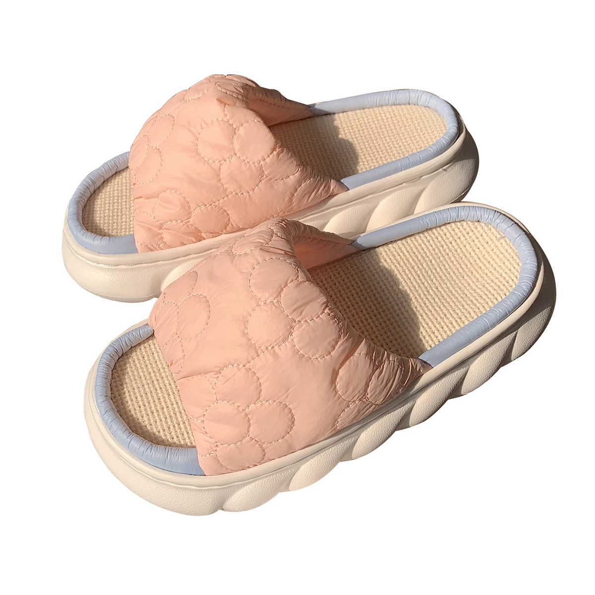 NEW 2022Mute thick bottom comfortable linen slippers women's summer four seasons universal sweet home sandals and slippers