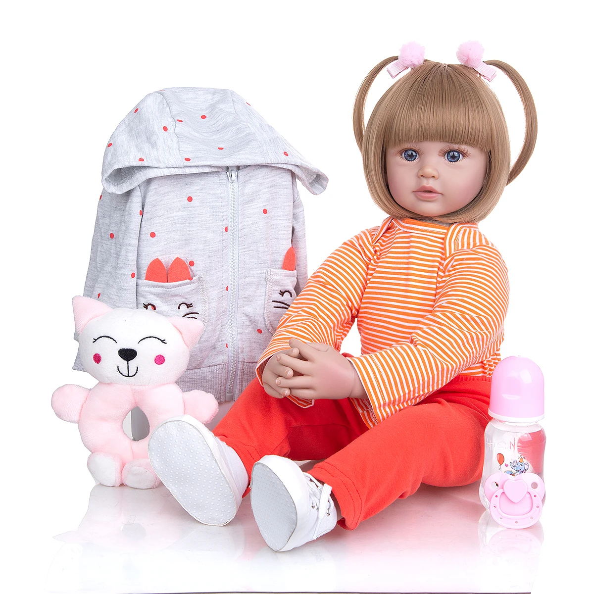 

KEIUMI 24-дюймовые куклы Новорожденные малыши 60 см тканевое тело Реалистичная принцесса девочка наряд игрушки для детей подарок на день рождения Рождество