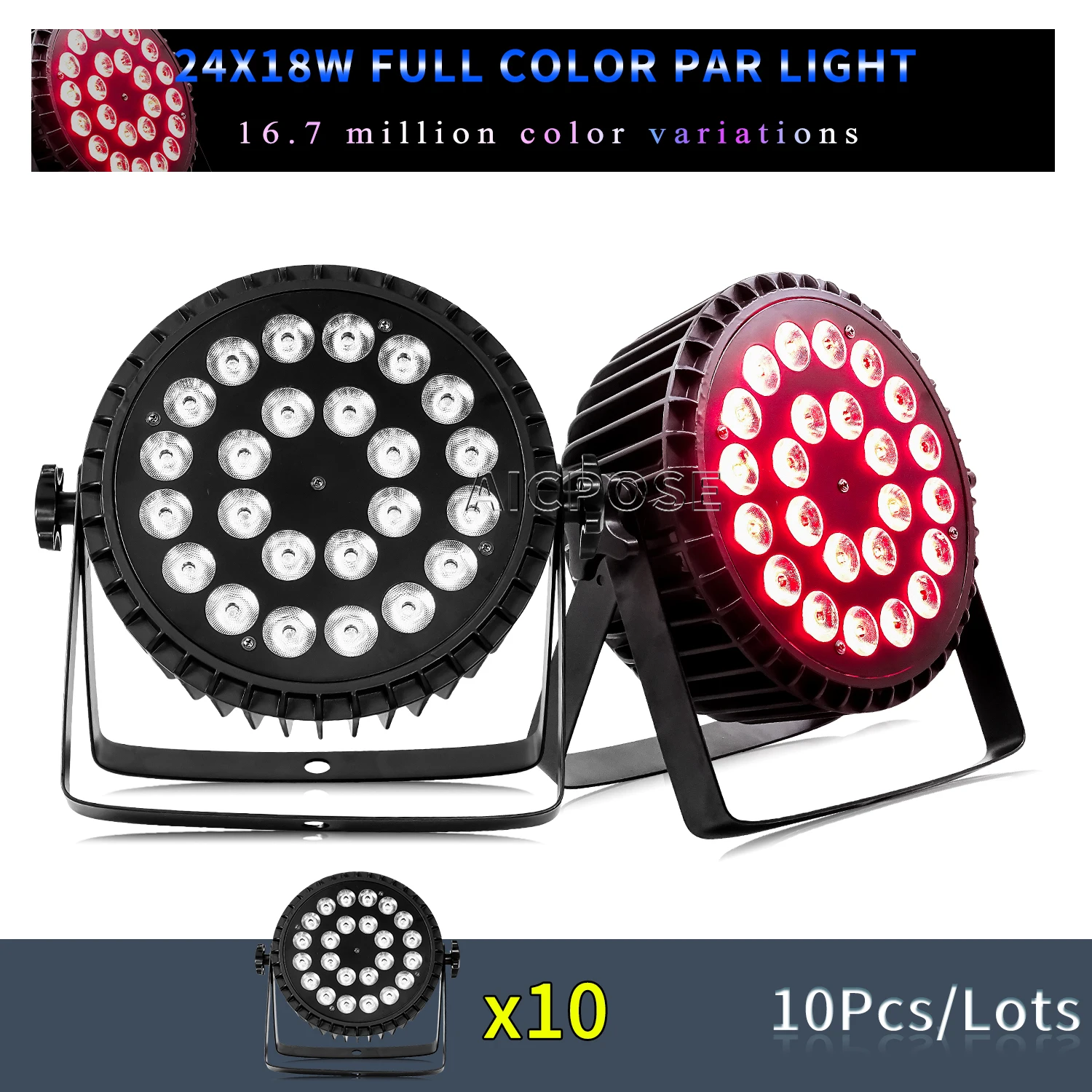 10 шт./лот 24x12 Вт RGBW/24x18 RGBWA UV 6 в 1