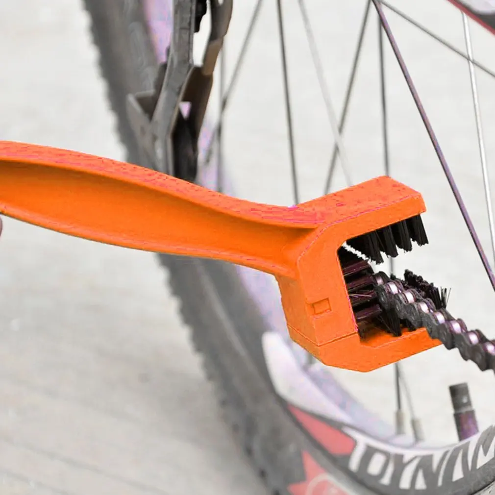 

Orange Portable Motorcycle Bicycle Chain Cleaning Tool Universal Model Outdoor Scrubber Accessories