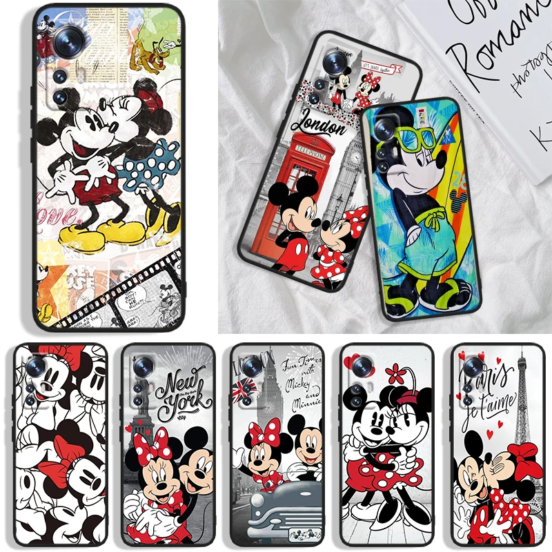 

Disney Cute Minnie Mickey Phone Case For Xiaomi Mi A1(5X) A2(6X) A3(CC9E) Play Mix 3 8 9 9T Note 10 Pro SE Black Iuxury Silicone