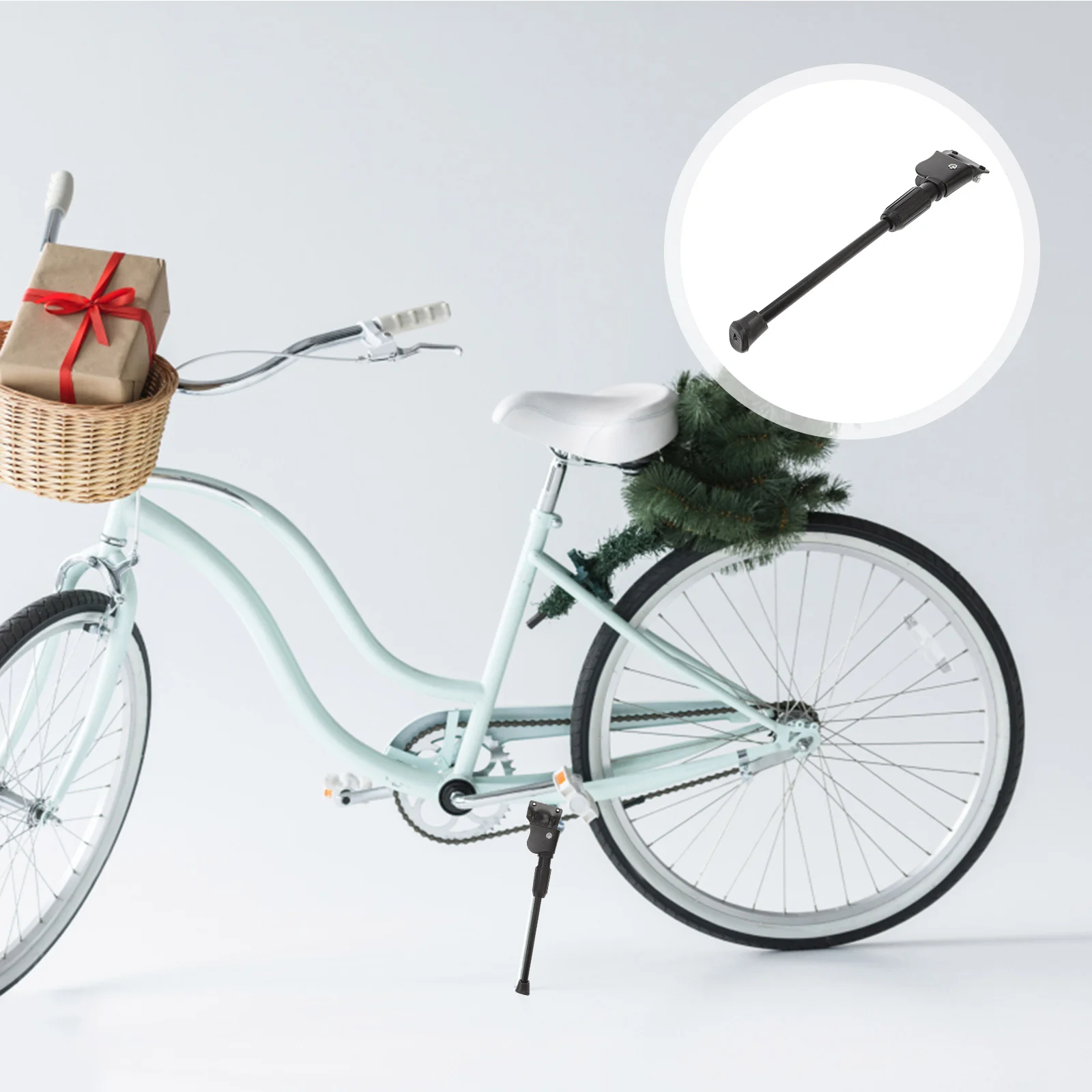 

2 Holes Folding Rack Bike Holder One Side Bicycle Kickstand Adjustable Bike Kickstand Child Bike Mount