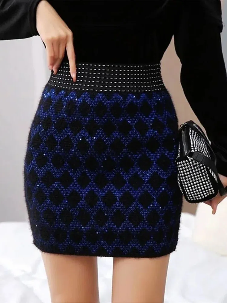 

Fashion Winter Women Skirts Silver Grey Black Sequin OL Bodycon Sexy Slim Midi Pencil Skirts Street Party Autumn Skirt Tunic