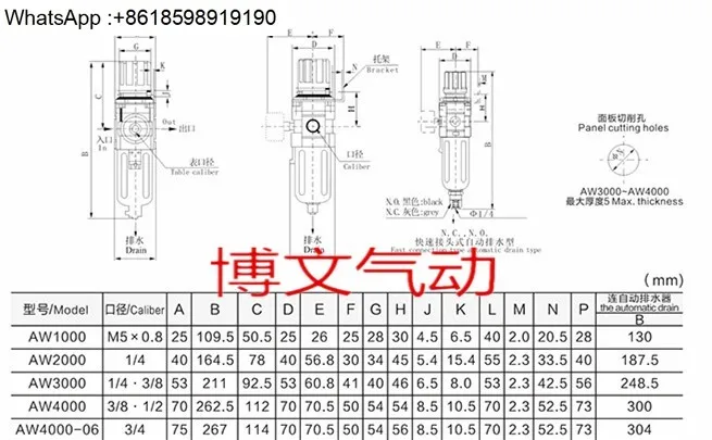 AW5000-10D AW5000-06 Фильтр регулирования давления редукционный клапан масло и