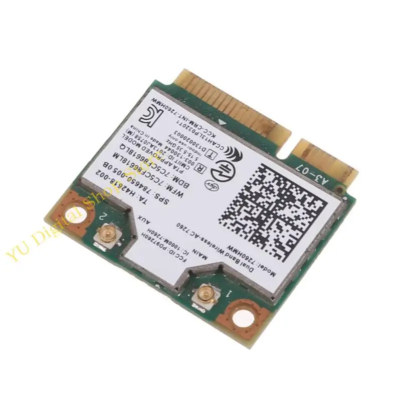Фото 96BA 7260 7260HMW 802.11N 1200 Мбит /с двойной полосы двойной полосы Mini Wireless-N Wi-Fi Card BT-совместимая для /isus №5