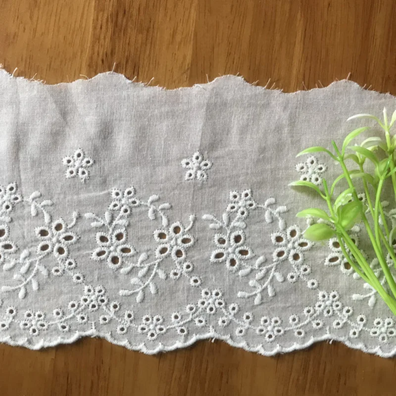 

14-15 ярдов/партия, хлопковая кружевная отделка с вышивкой, 12 см