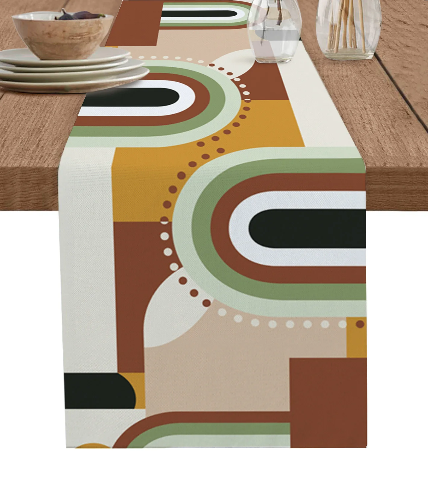 

Abstract Medieval Geometry Table Runner Wedding Party Events Home Dining Room Kitchen Table Decoration Hotel Home Tablecloth