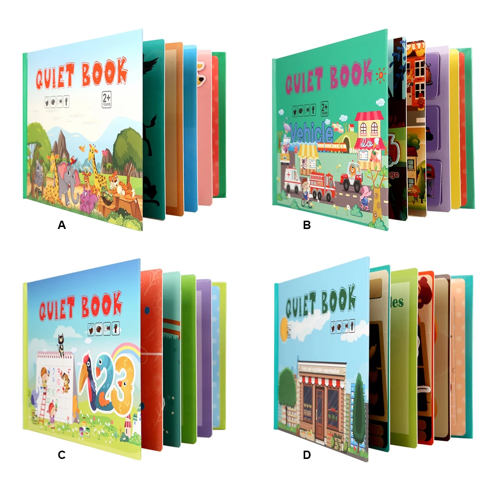 

Paper Quiet Book Waterproof Parent-Child Interactive Educational Touch Developing Paste Books Toddlers Toys Animal