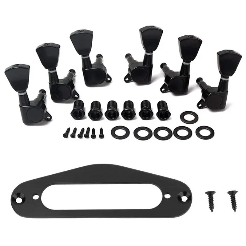 

Guitar Tuner 3 Left 3 Right Guitar Strings Tuning Pegs Machine Heads With 2 Pcs Guitar Pickup Frame Mounting Ring