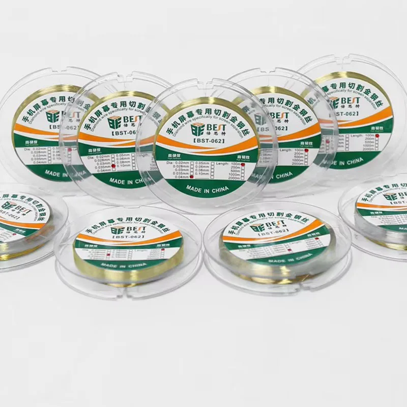 0,04 0,05 0,06 0,08 0,1 мм 100 м легированная сталь молибденовая линия резки ЖК-экрана разделение алмазной проволоки инструменты для ремонта мобильных телефонов