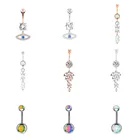 Искусственное кольцо на пупок, искусственное кольцо для пупка с листьями, украшение в виде бабочки