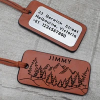 custom luggage tags personalized leather luggage tag leather label trip backpack tags suitcase id address travelers gifts