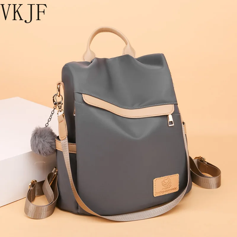 

Waterproof Casual Women Backpack Purse Anti-theft Rucksack Mochila Hairball Lightweight School Shoulder Bag for Teenagers Girls