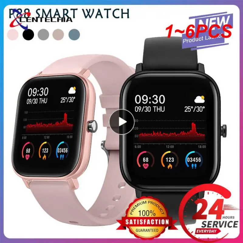 

1~6PCS P8 Smartwatch IP67 Waterproof Smart Clock Women Relogio Inteligente Smart Watch Men support Heart Rate Fitness Tracker