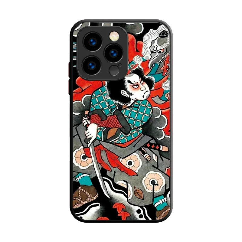 Чехол для iPhone 16, 15, 14, 13, 12, 11 Pro Max X XR XS 7 8 Plus SE 2020, японский Ukiyo-e Samurai Sea Wave, жесткий матовый противоударный чехол (art.: 3920cc372c7ad) - 3920cc372c7ad