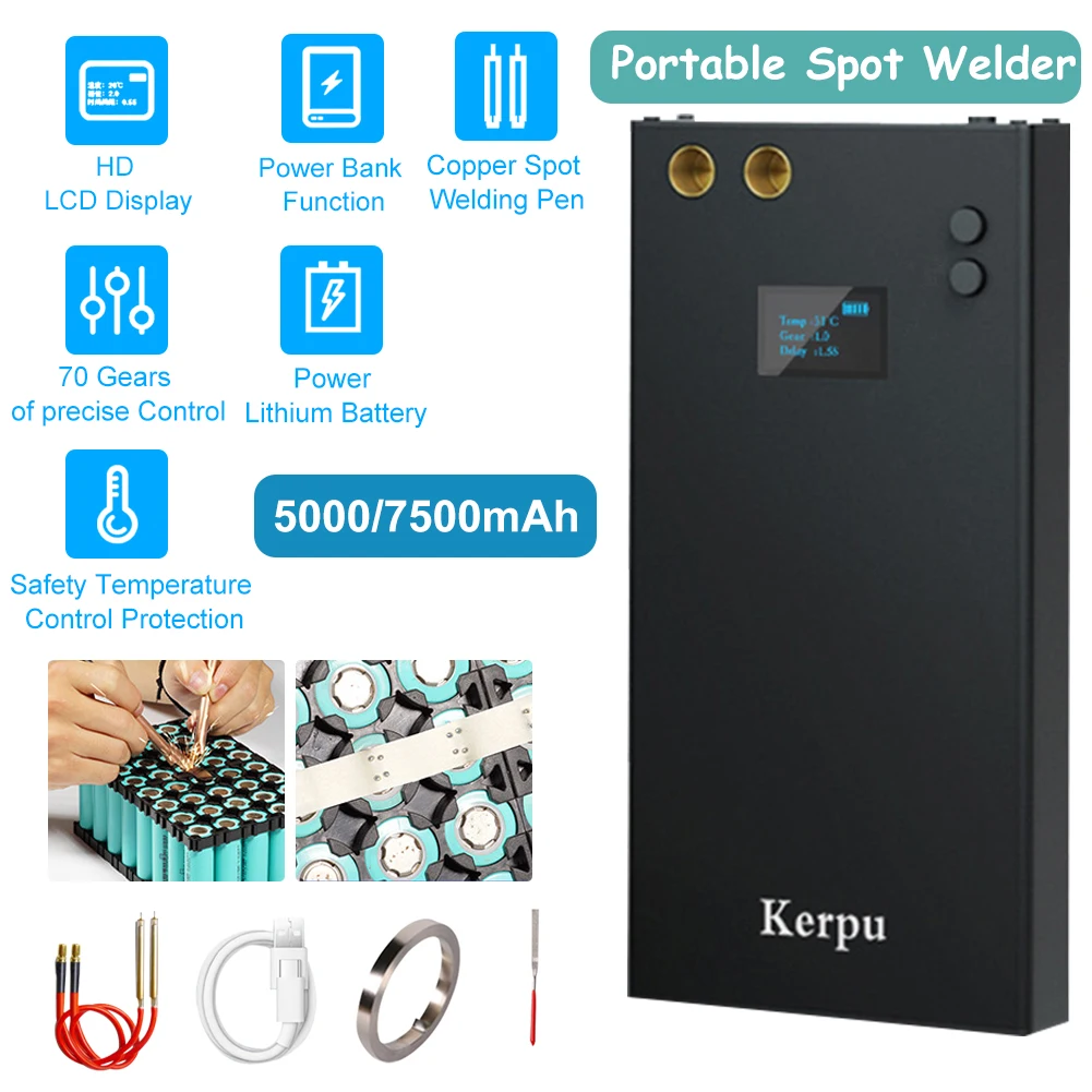 Spot Welder Handheld Portable Mini Spot Welding Machine With Spot Welding Pen For DIY 18650 Battery Pack 5000/7500mAh