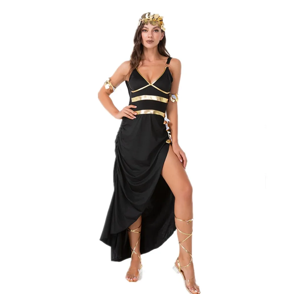 Halloween Party Exotic Ancient Egyptian Pharaoh Costume For Greek Goddess Cosplay Outfit Cleopatra Princess Long Dress