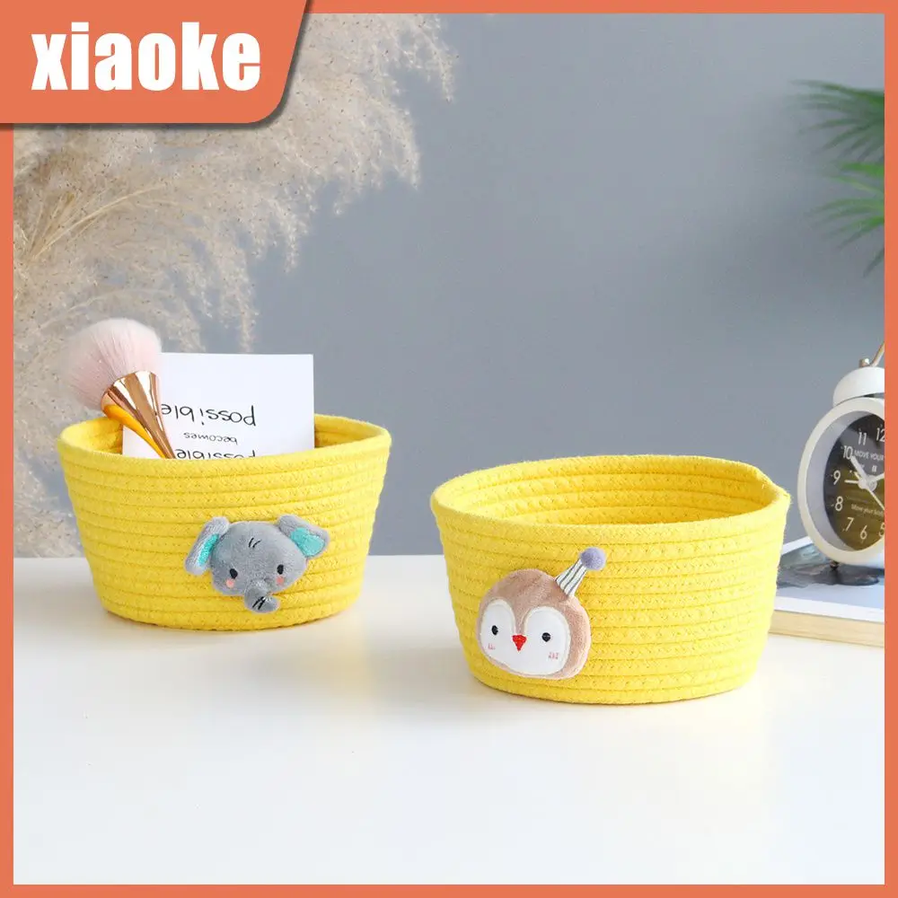 

Sundries Cotton Rope Storage Box Animals Shape 1piece Woven Desktop Storage Box Sundries Storage Basket Porch Sorting Basket